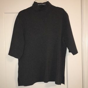 Ann Taylor Gray mock neck boxy sweater
